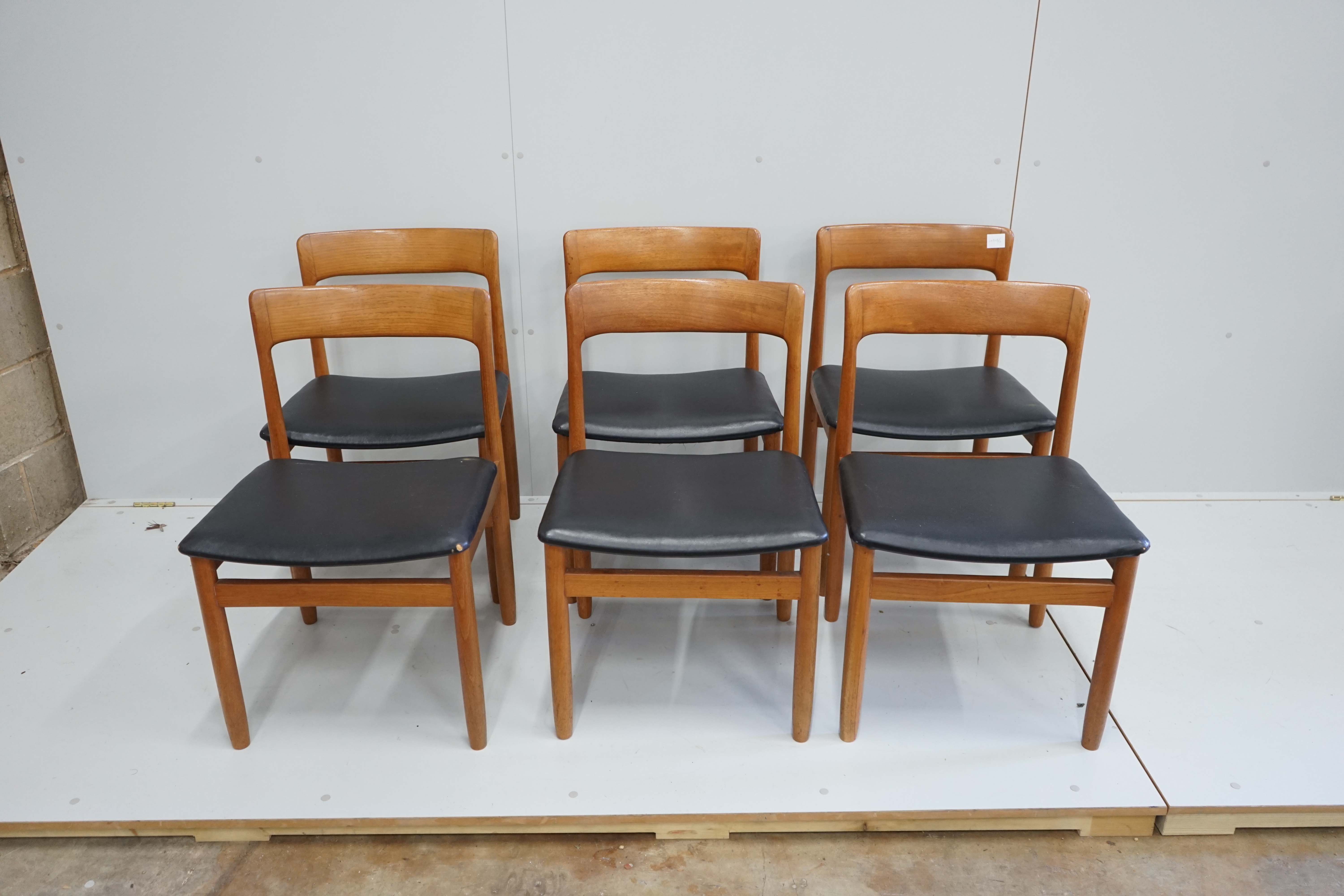 John Herbert for Younger Furniture - A set of eight teak dining chairs, width 49cm, depth 46cm, height 76cm